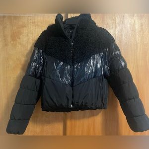 DKNY lightly used sherpa panel puffer